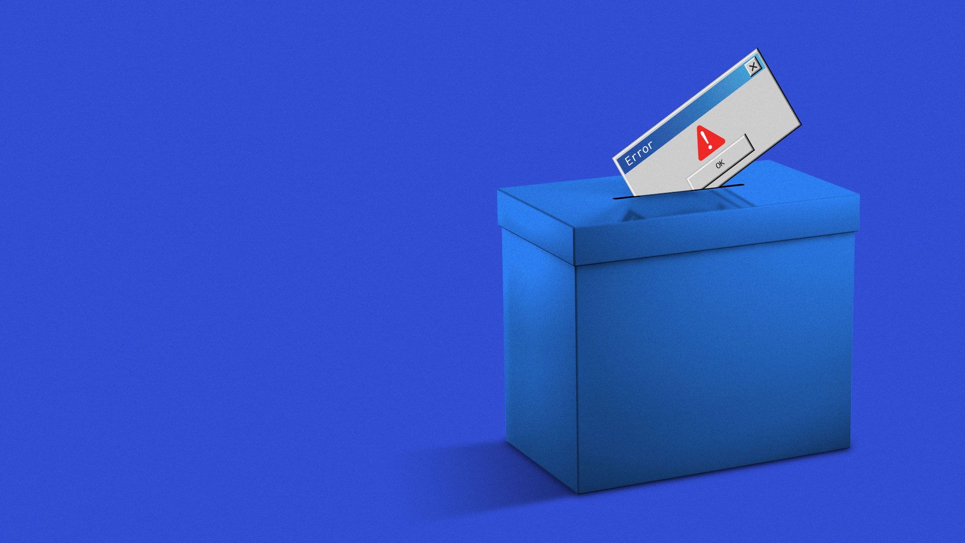 Illustration of error pop-up in the ballot box slot