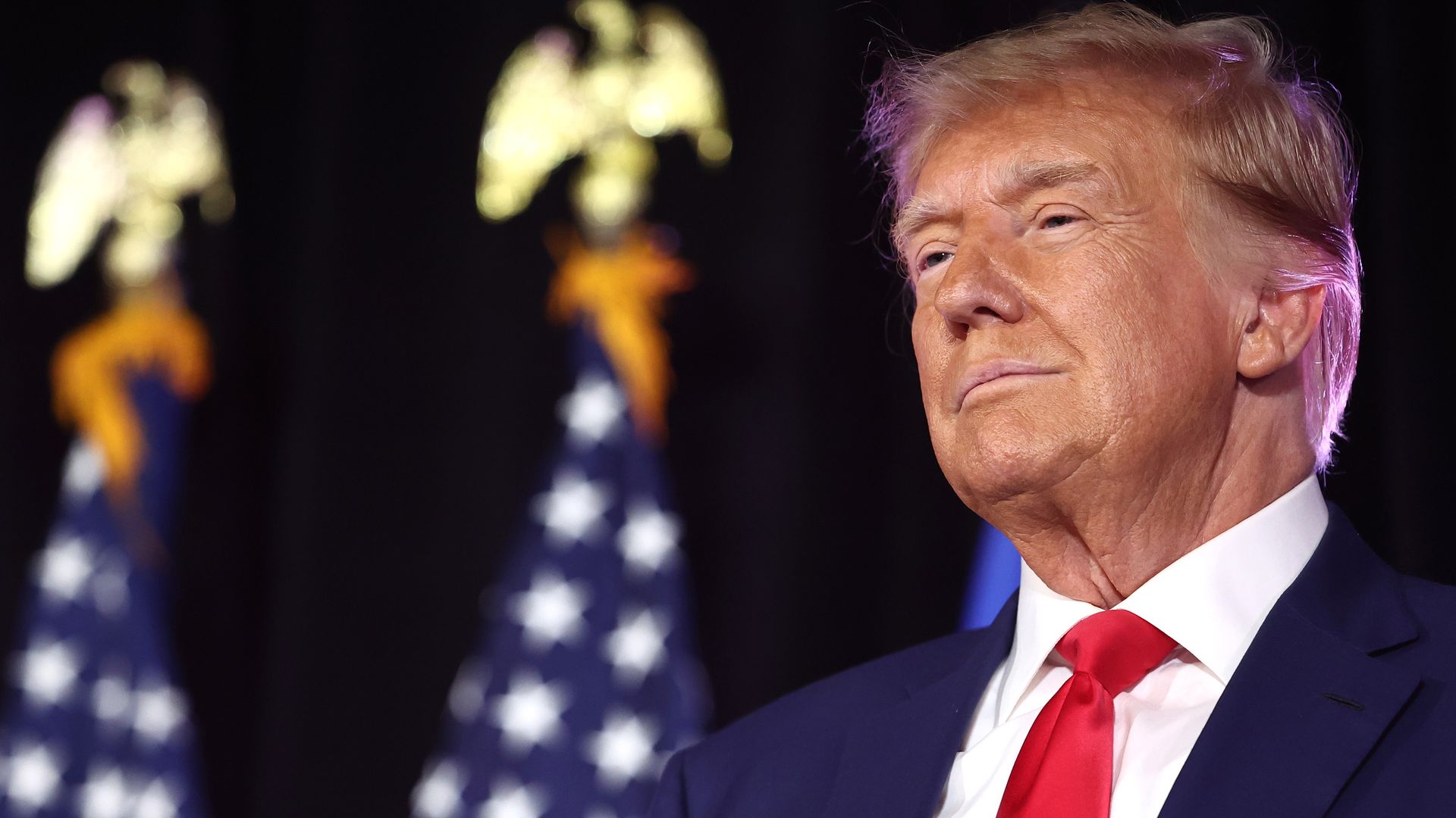 ormer U.S. President and Republican presidential candidate Donald Trump prepares to deliver remarks at a Nevada Republican volunteer recruiting event at Fervent: A Calvary Chapel on July 8, 2023 in Las Vegas, Nevada