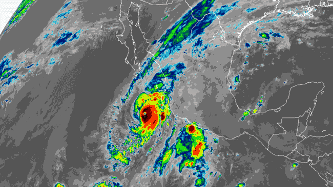 Satellite animation of intense Hurricane Willa spinning off the coast of Mexico.