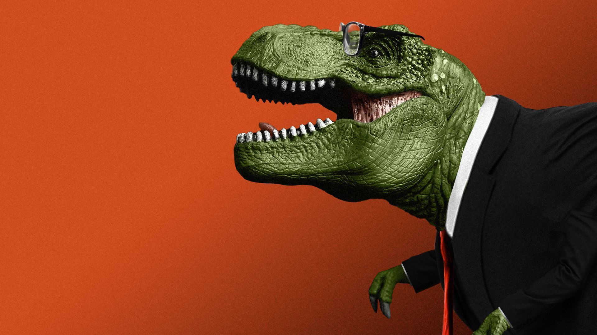 Dinosaur in a suit illustration