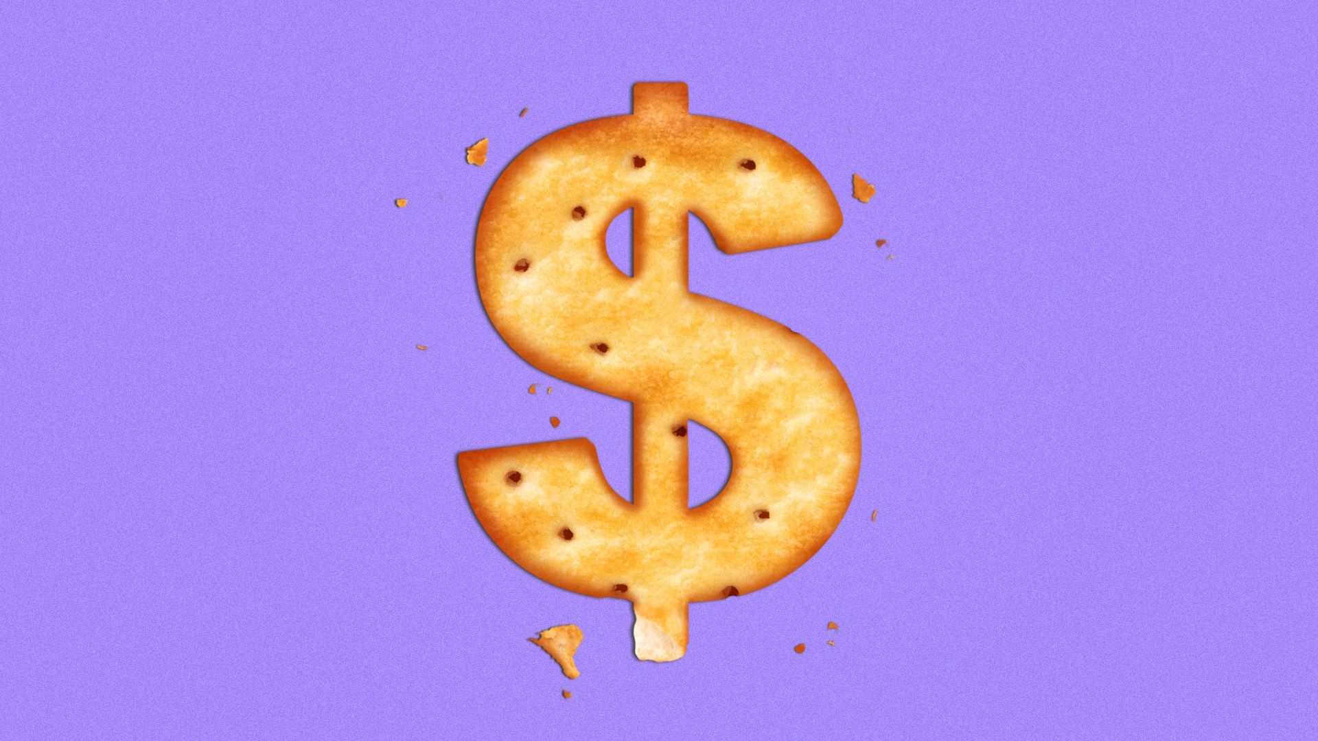 an illustration of a cracker in the shape of a dollar sign 