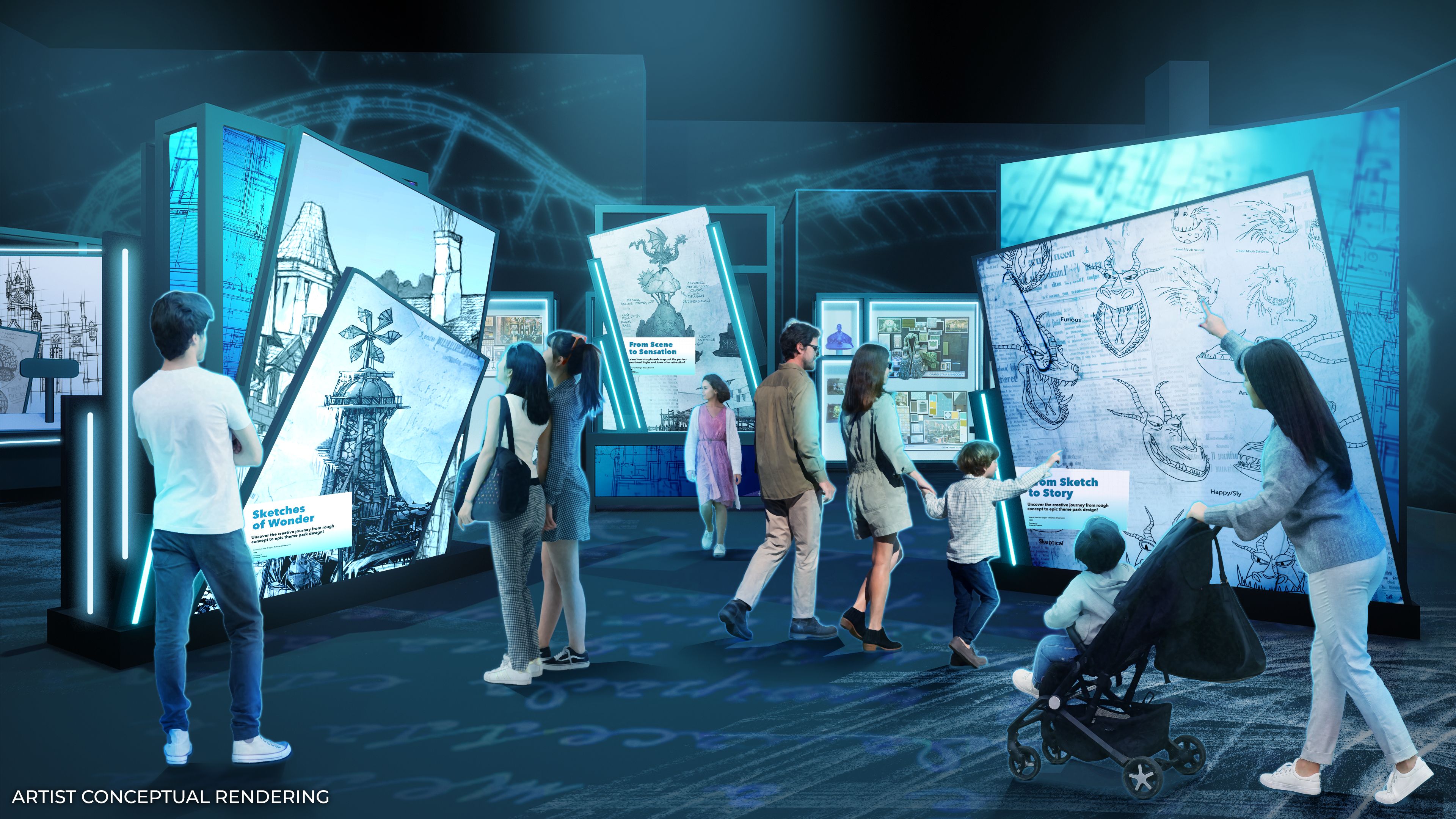 A rendering of Franklin Institute's upcoming Universal Theme Park: The Exhibition 