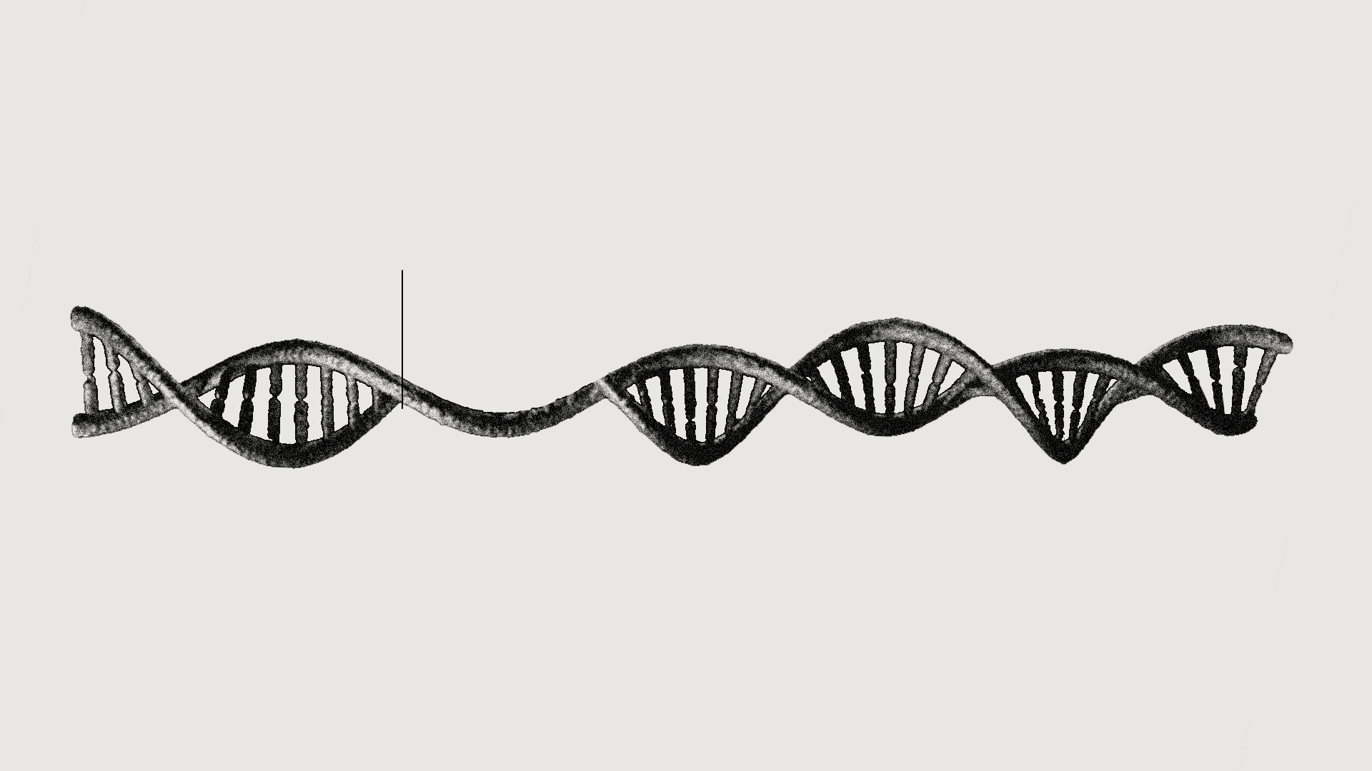 Illustration of a DNA strand with a blinking cursor adding to it