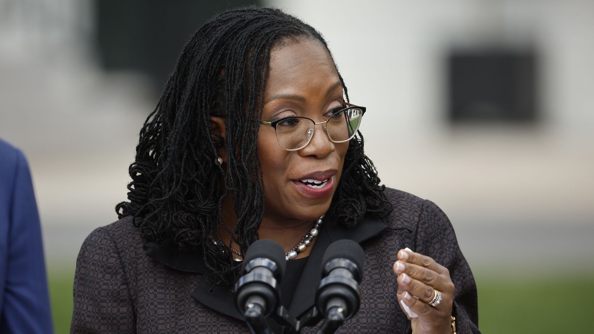 Judge Ketanji Brown Jackson speaks during an event 
