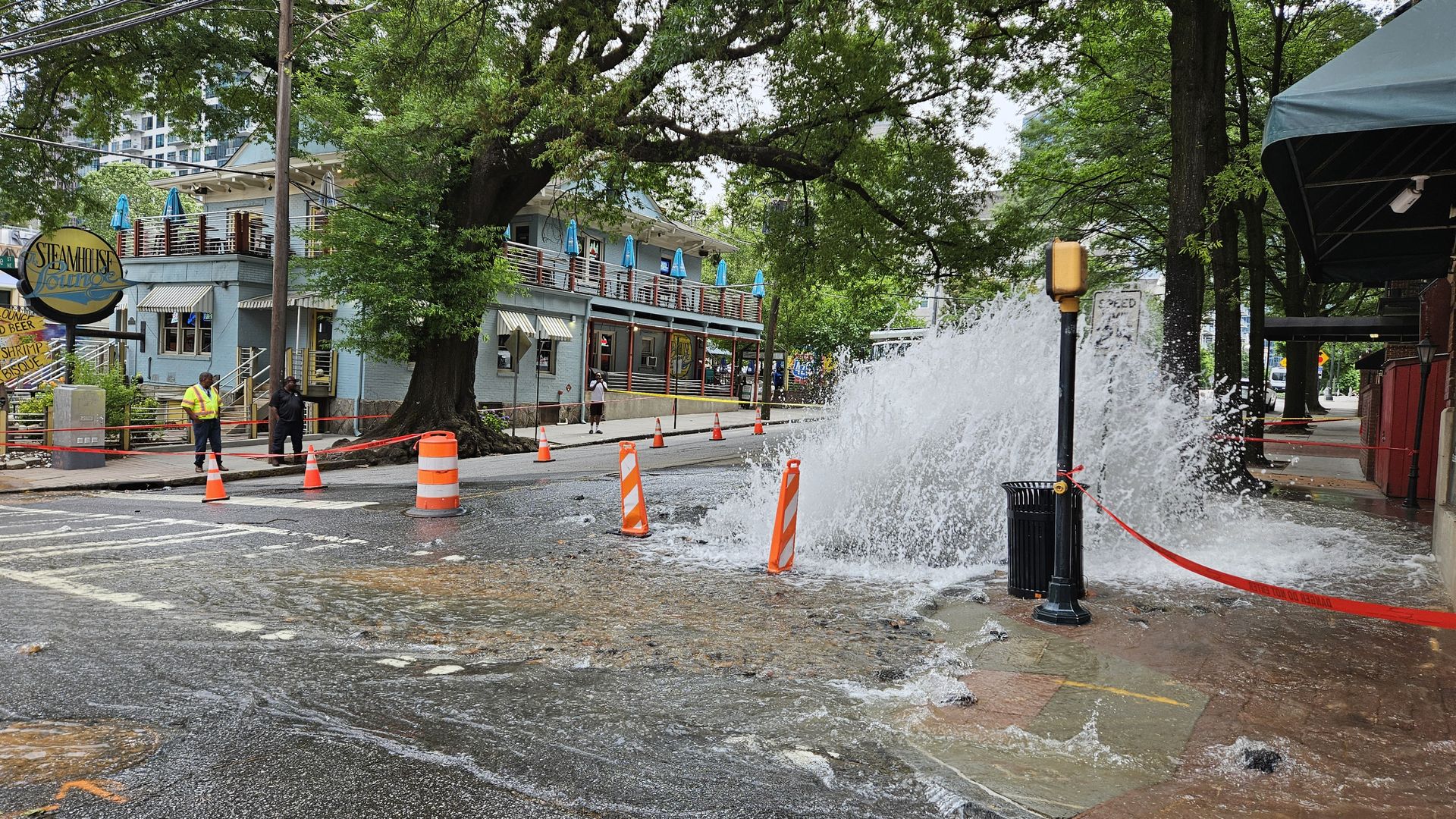 Atlanta's water main break that happened at West Peachtree and 11th streets in Midtown on May 31, 2024.