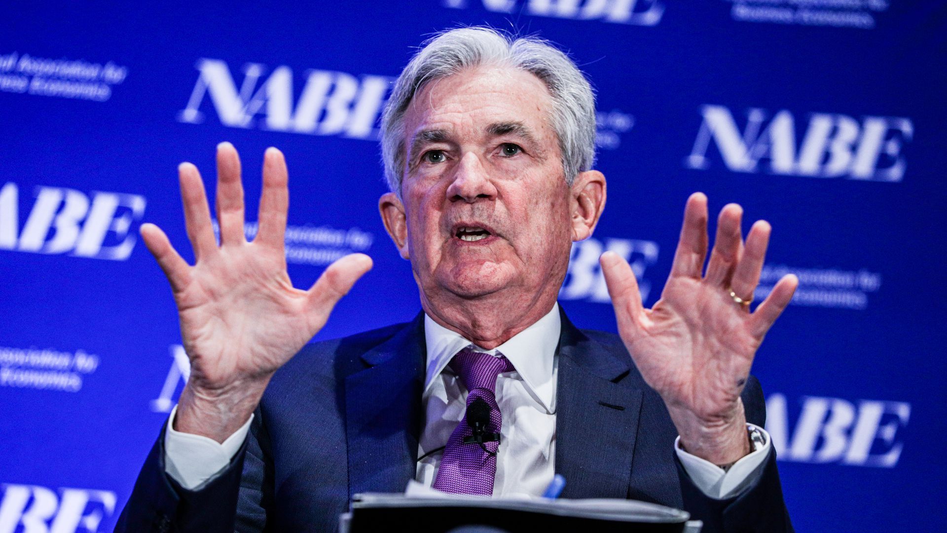 Fed chair Jerome Powell speaks Monday; Photo: Valerie Plesch/Getty Images