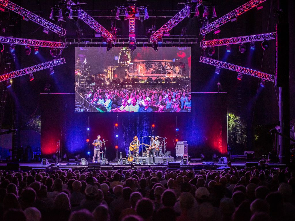 Crowd gathering at a music concert in 2025