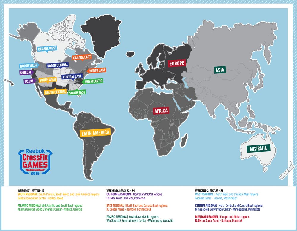 Crossfit Games regional map