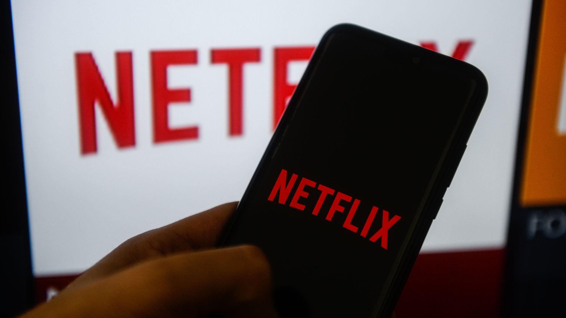 Netflix logo on a phone screen