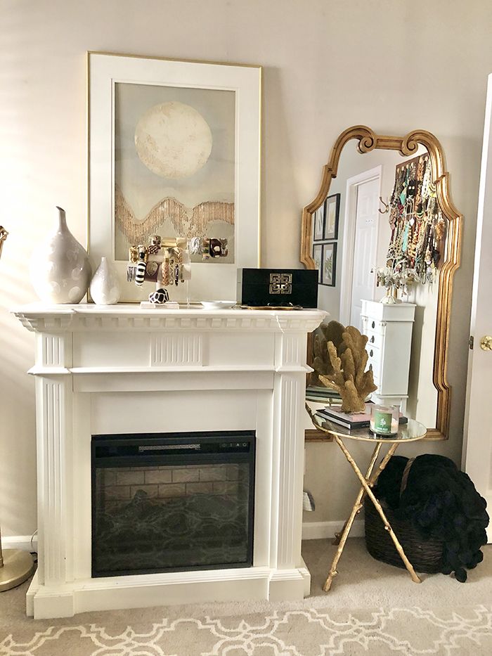 cheryl luckett home tour primary fireplace