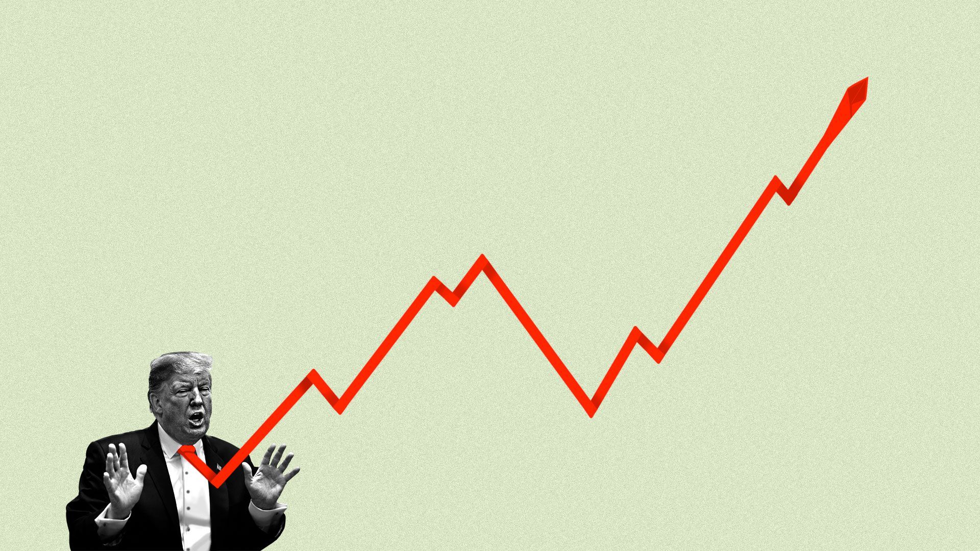 An unwieldy stock chart emerging from Donald Trump's tie