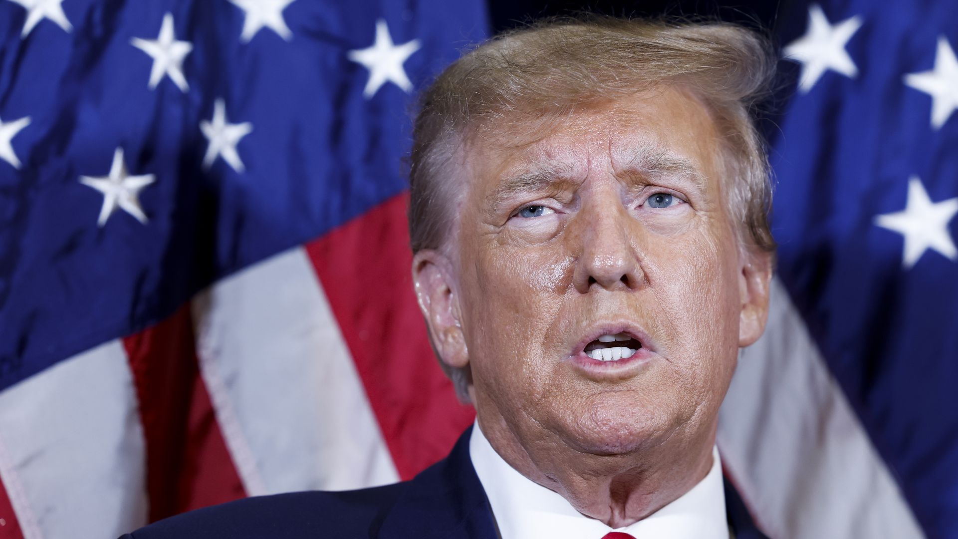 Former President Donald Trump speaking in National Harbor, Maryland, in March 2023.