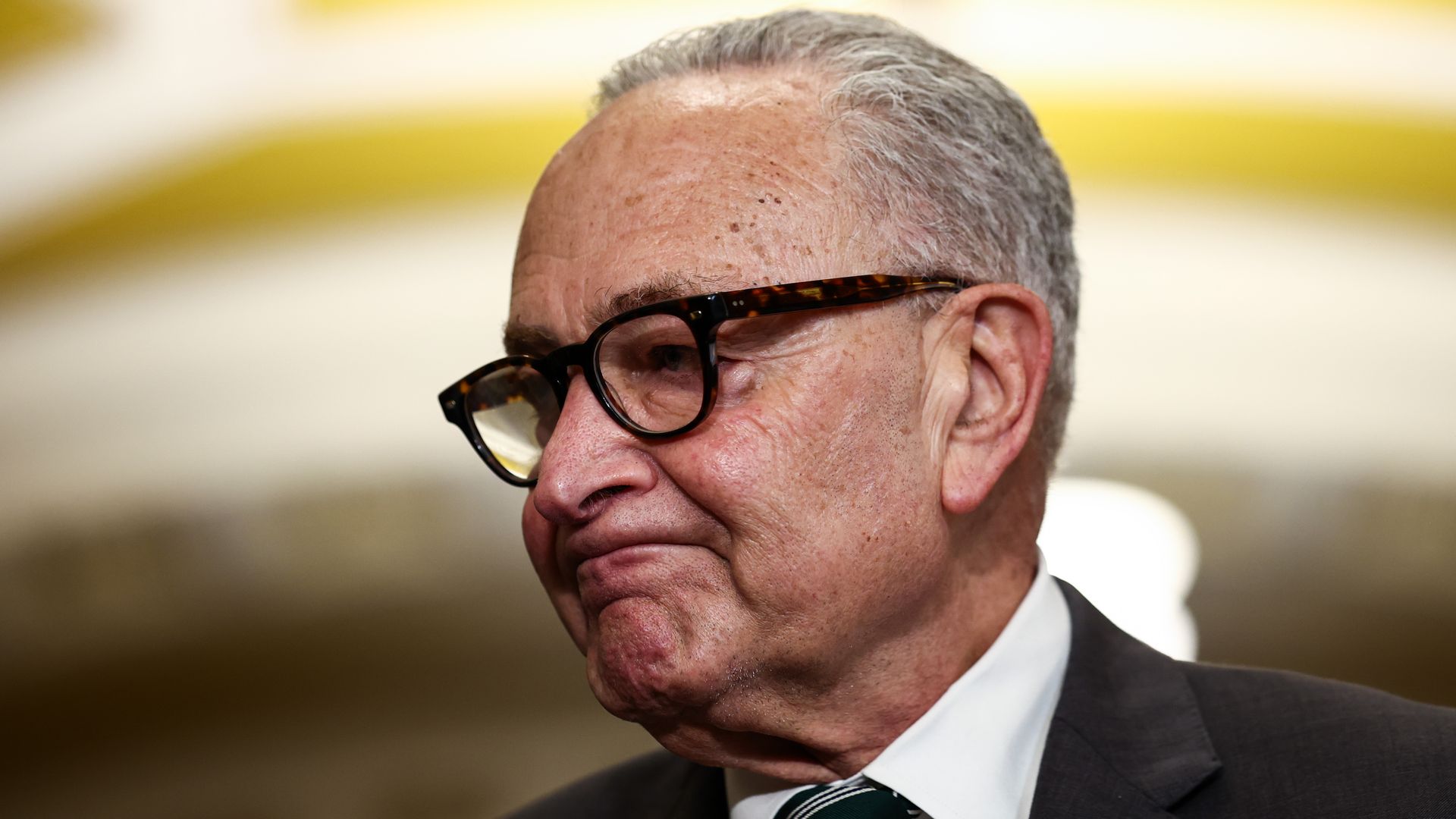 Chuck Schumer with pursed lips