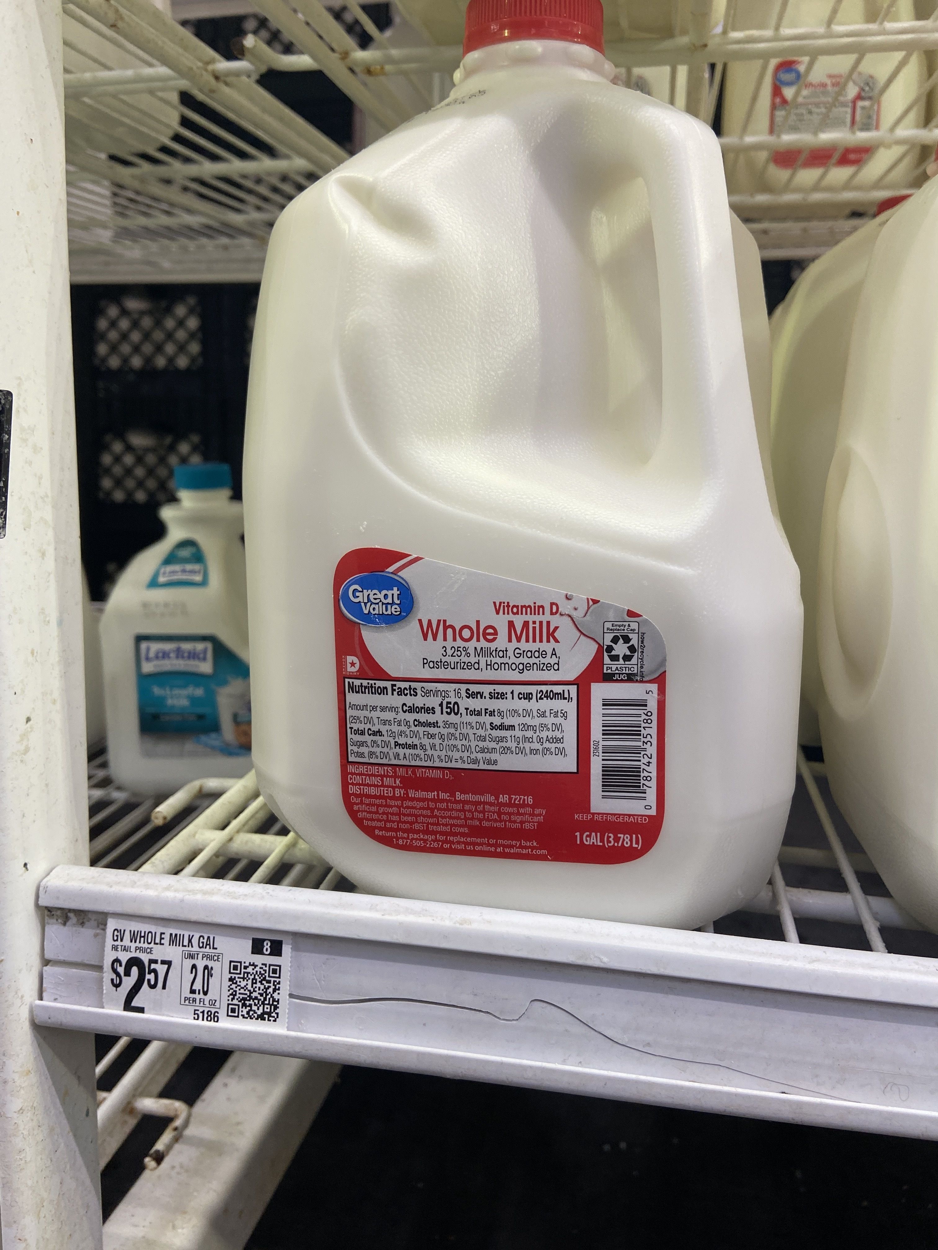 Gallon of milk at Walmart. 