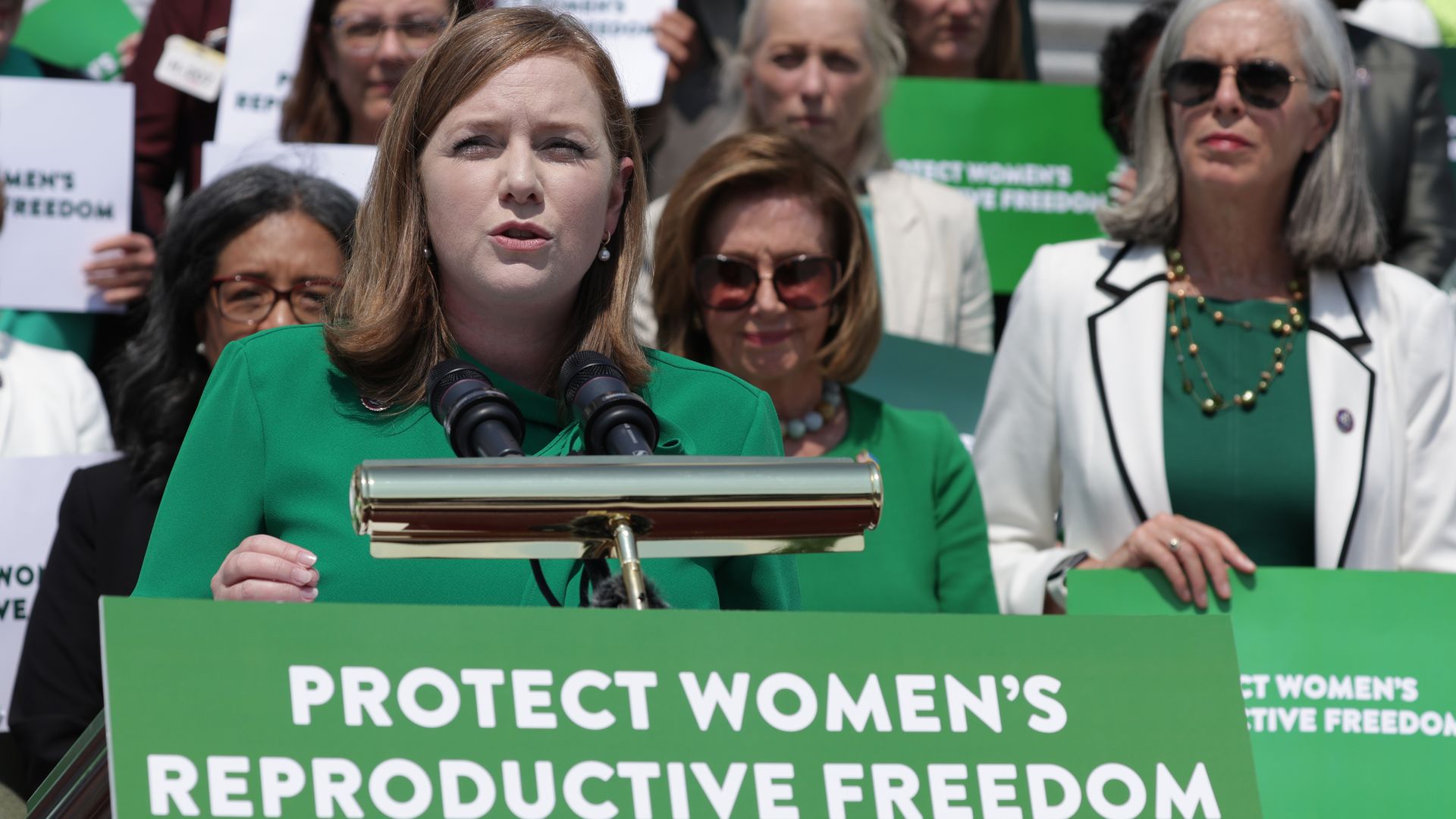U.S. Rep. Lizzie Fletcher (D-Houston) speaks during a rally