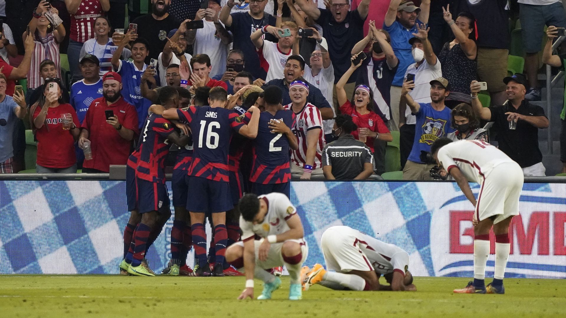 USMNT celebrating