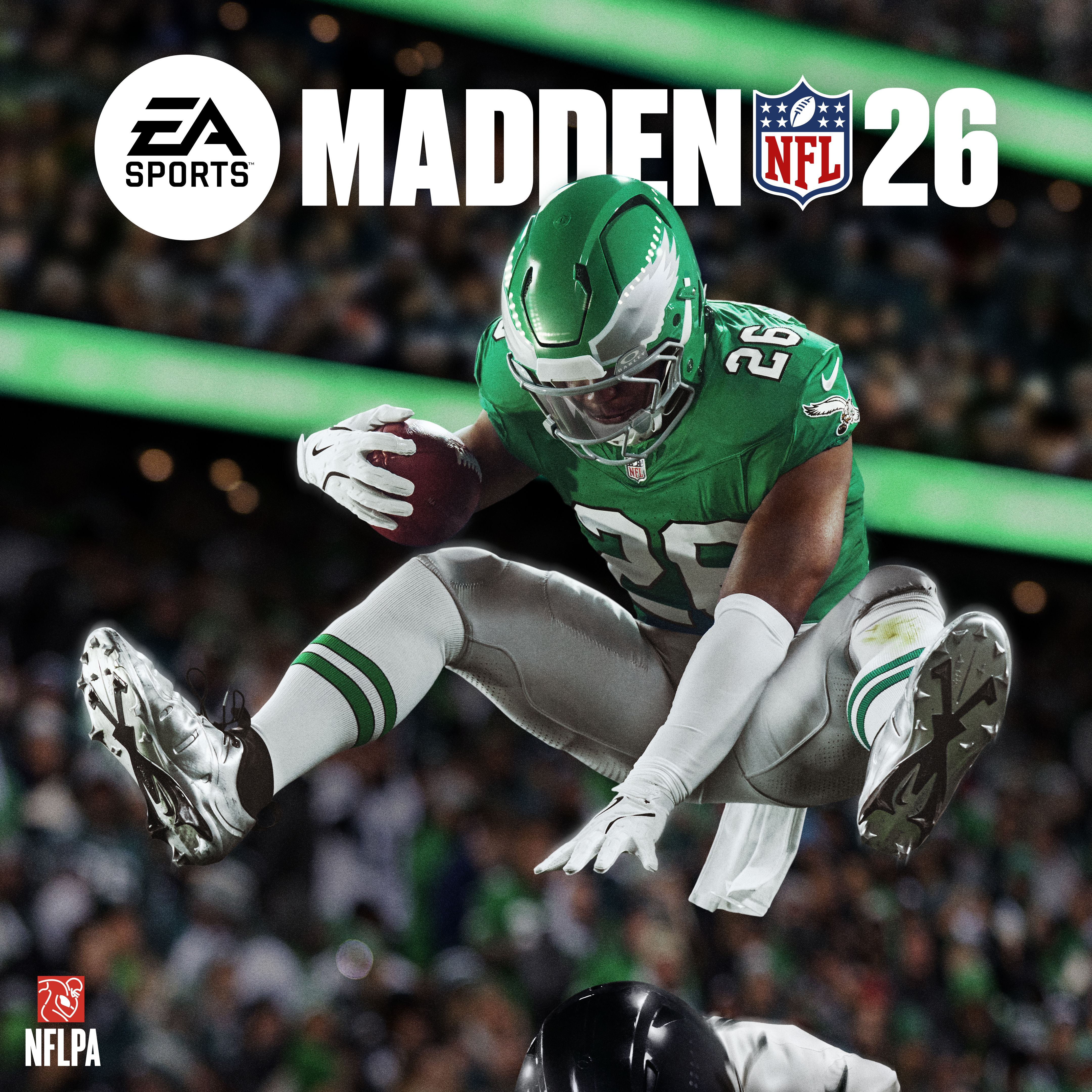 Saquon Barkley featured on the cover of Madden NFL 26