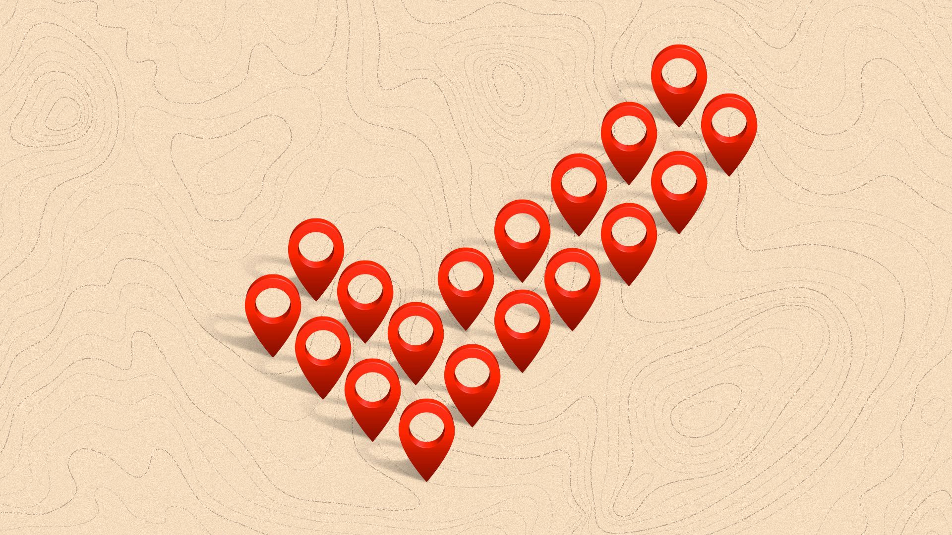 Illustration of navigational icons forming a checkmark