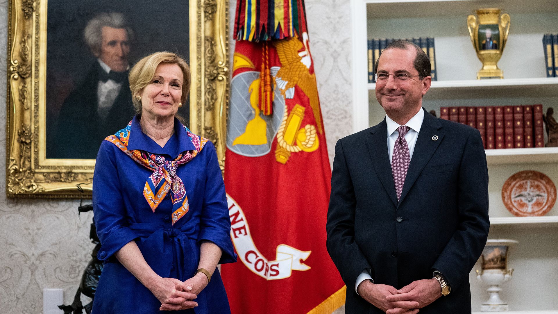 Coronavirus task force Deborah Birx and HHS Sec. Alex Azar