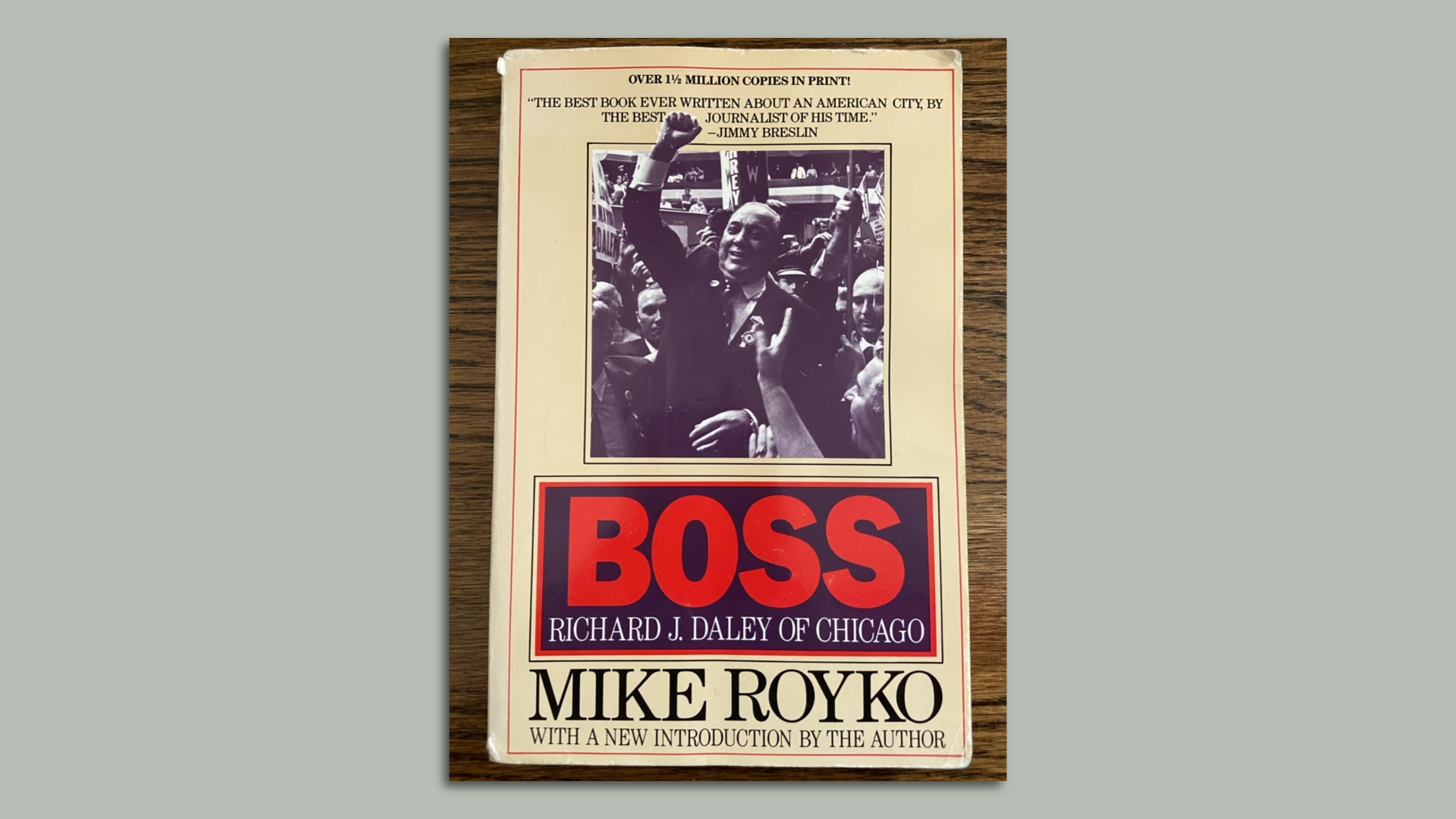 A photo of the front of Mike Royko's book "Boss."