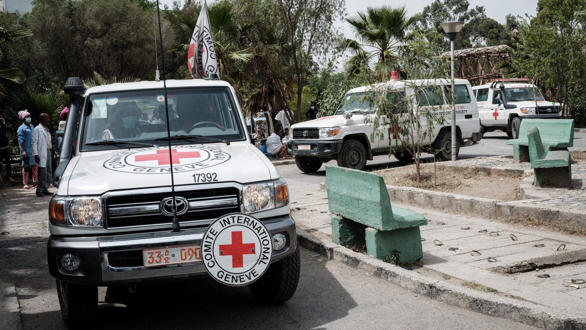 Red Cross ambulances in Tigray