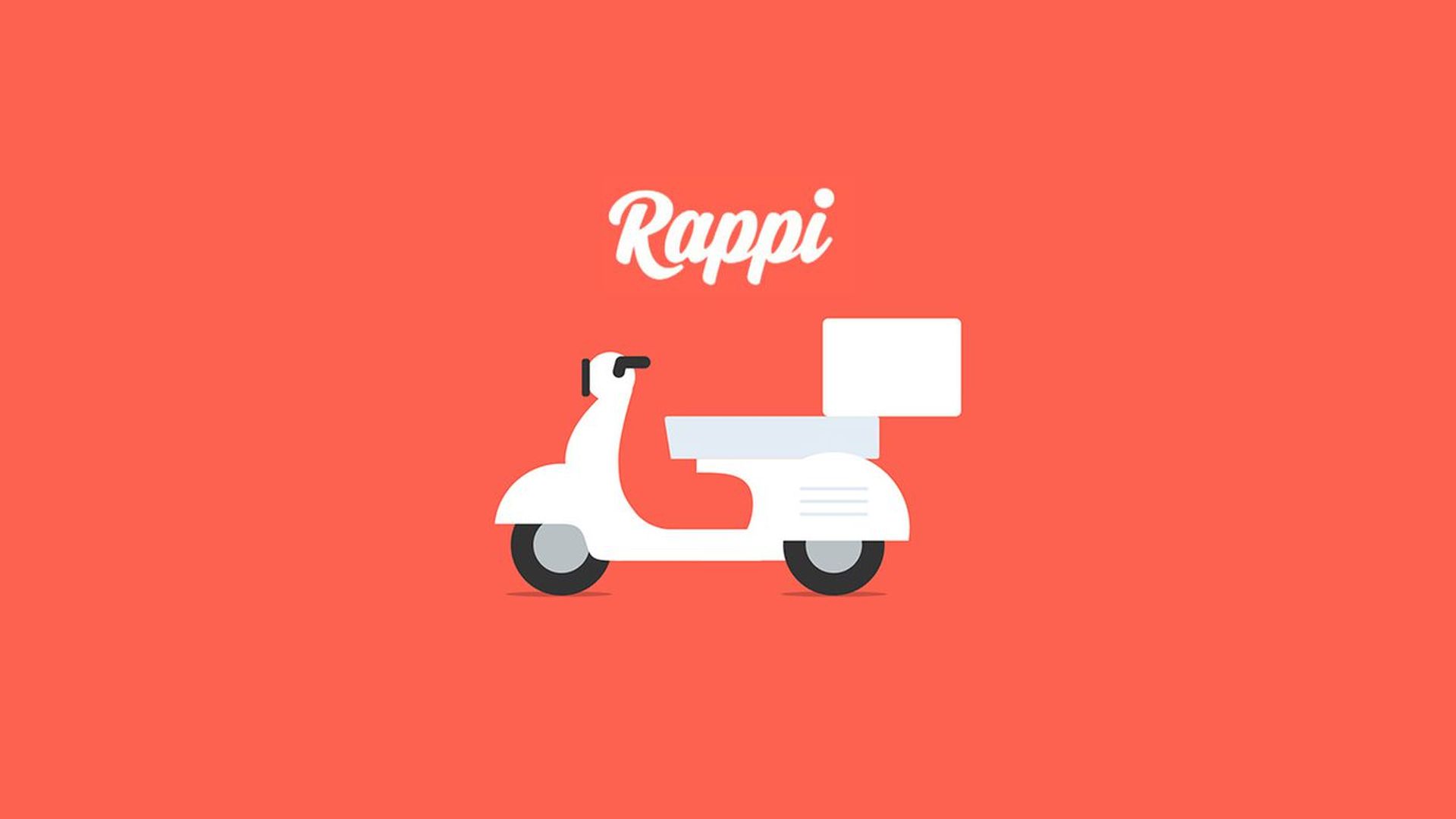 Rappi logo, of a food delivery scooter.