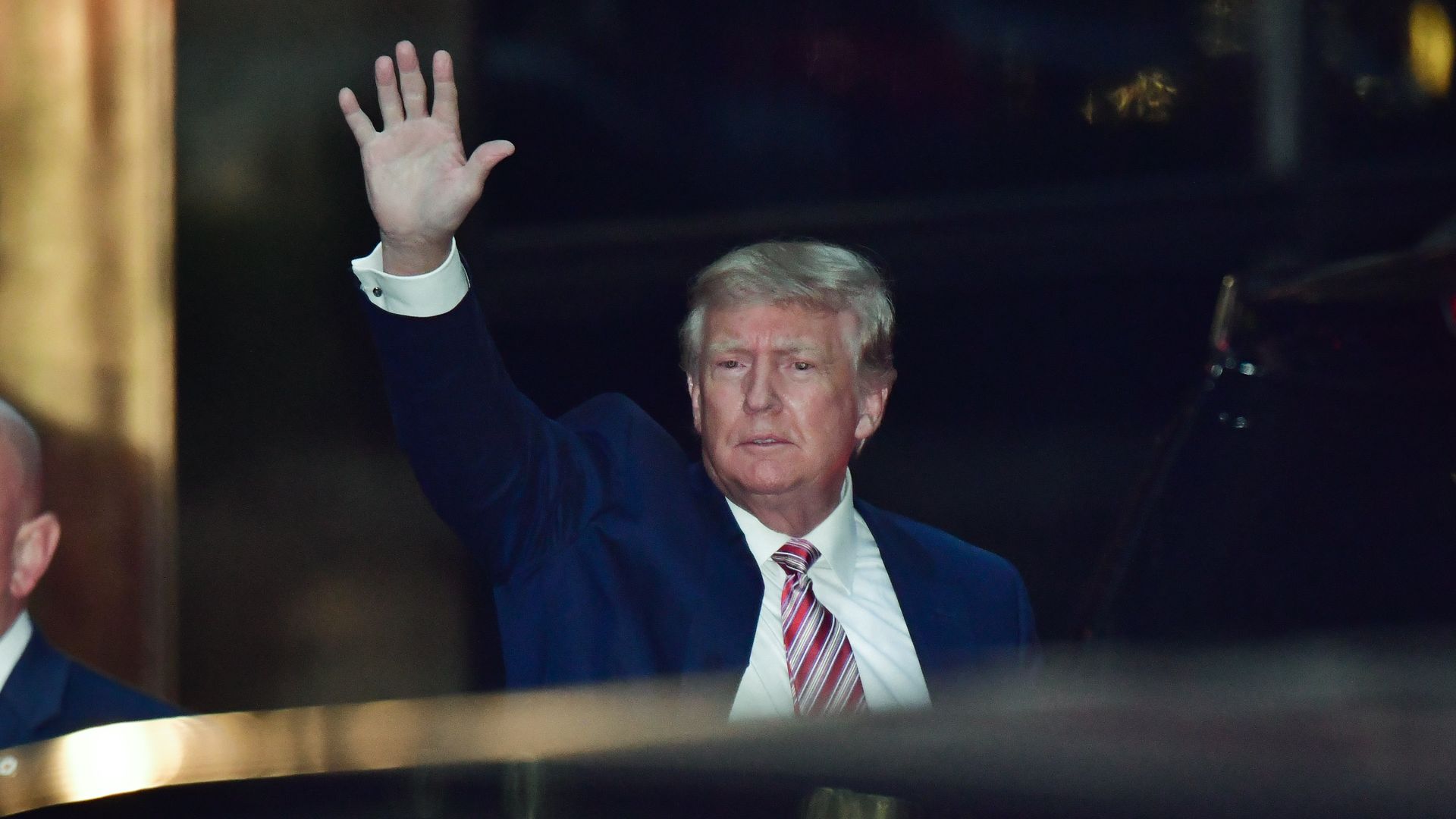 NEW YORK, NEW YORK - OCTOBER 18: Former U.S. President Donald Trump leaves Trump Tower in Manhattan on October 18, 2021 in New York City. 