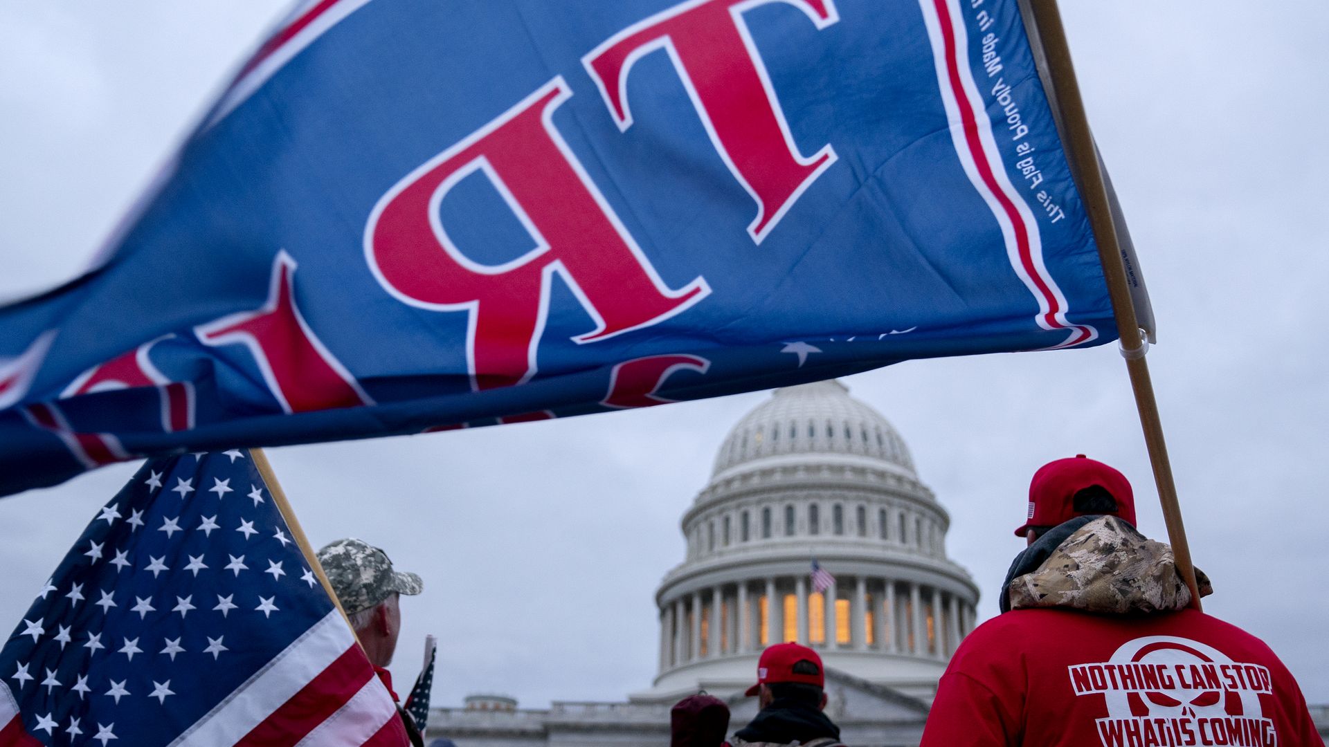 Demonstrators gather outside the U.S. Capitol in Washington, D.C., U.S., on Wednesday, Jan. 6, 2021