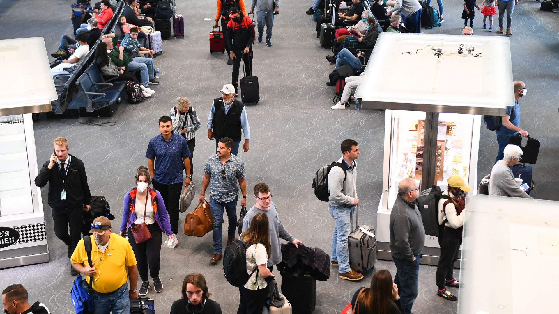 Airport terminal in Denver, Colorado on April 19, 2022.