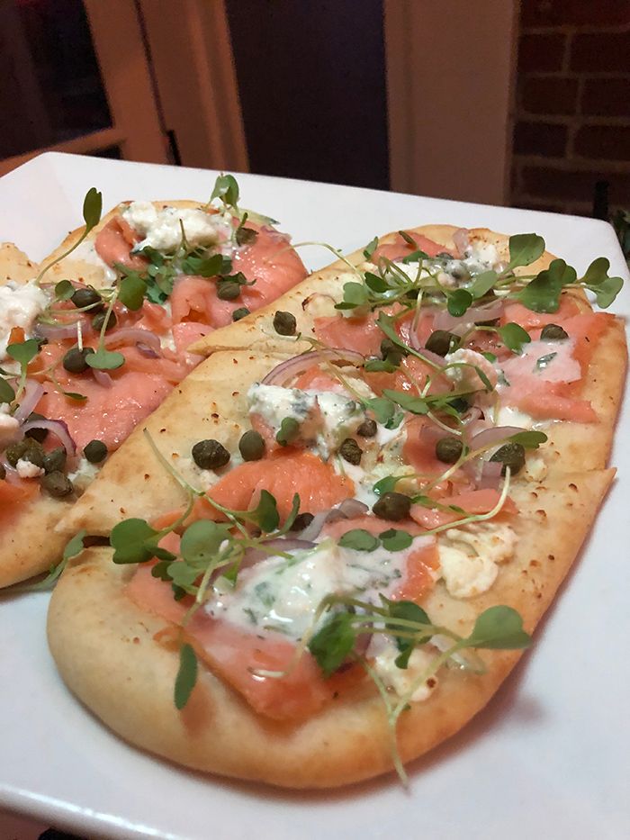 SOS salmon flatbread