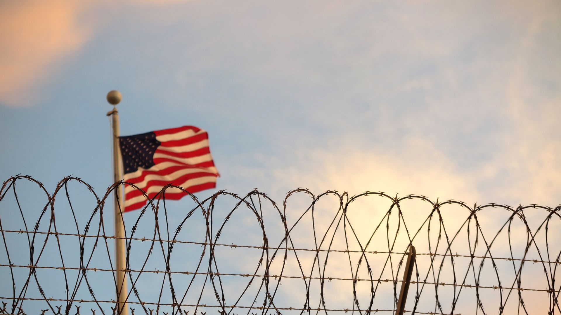 A US-American flag pictured at Guantanamo Bay.