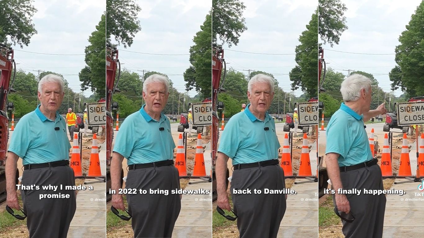Virginia councilman goes viral campaigning for more sidewalks
