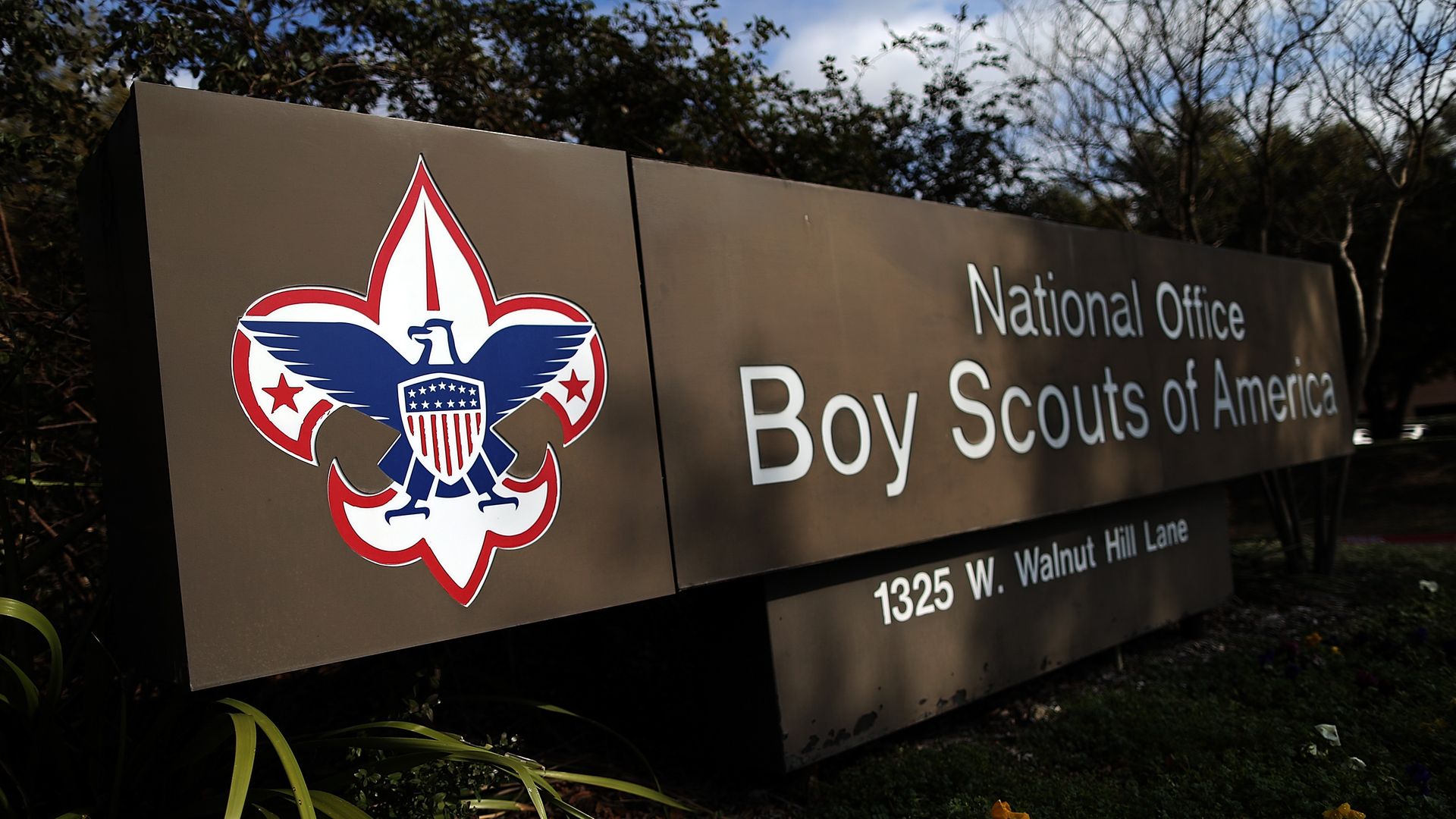 A sign for the national headquarters of the Boy Scouts of America