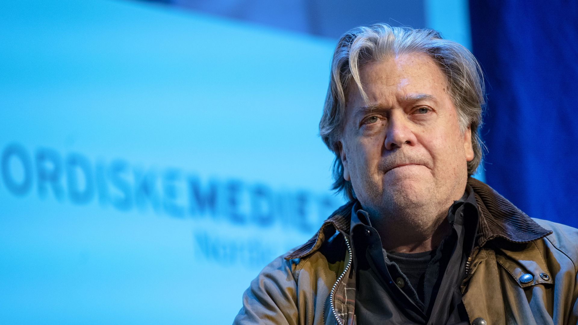 Steve Bannon at a conference in Norway