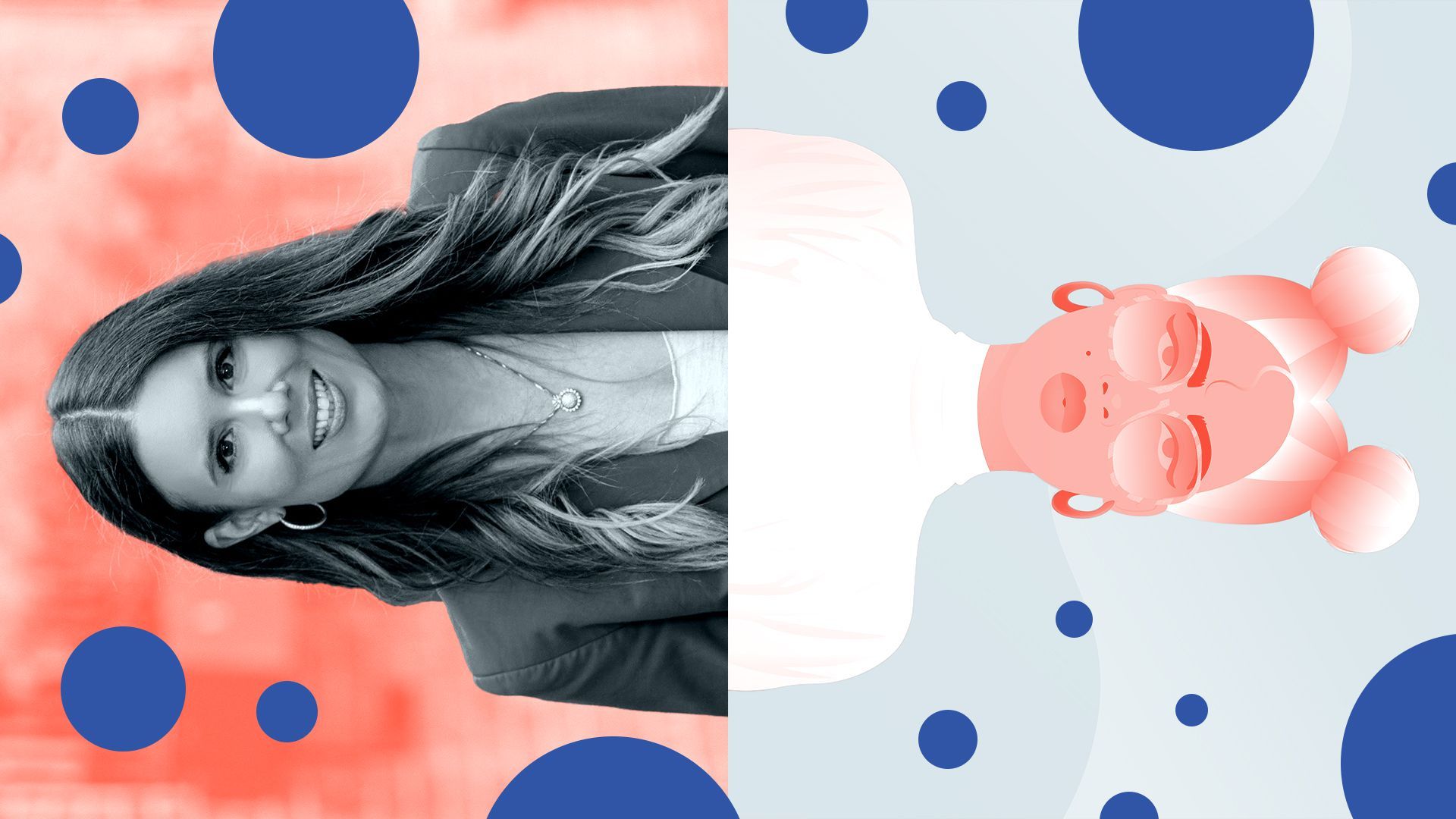 Photo illustration of Shannon Snow and her avatar.