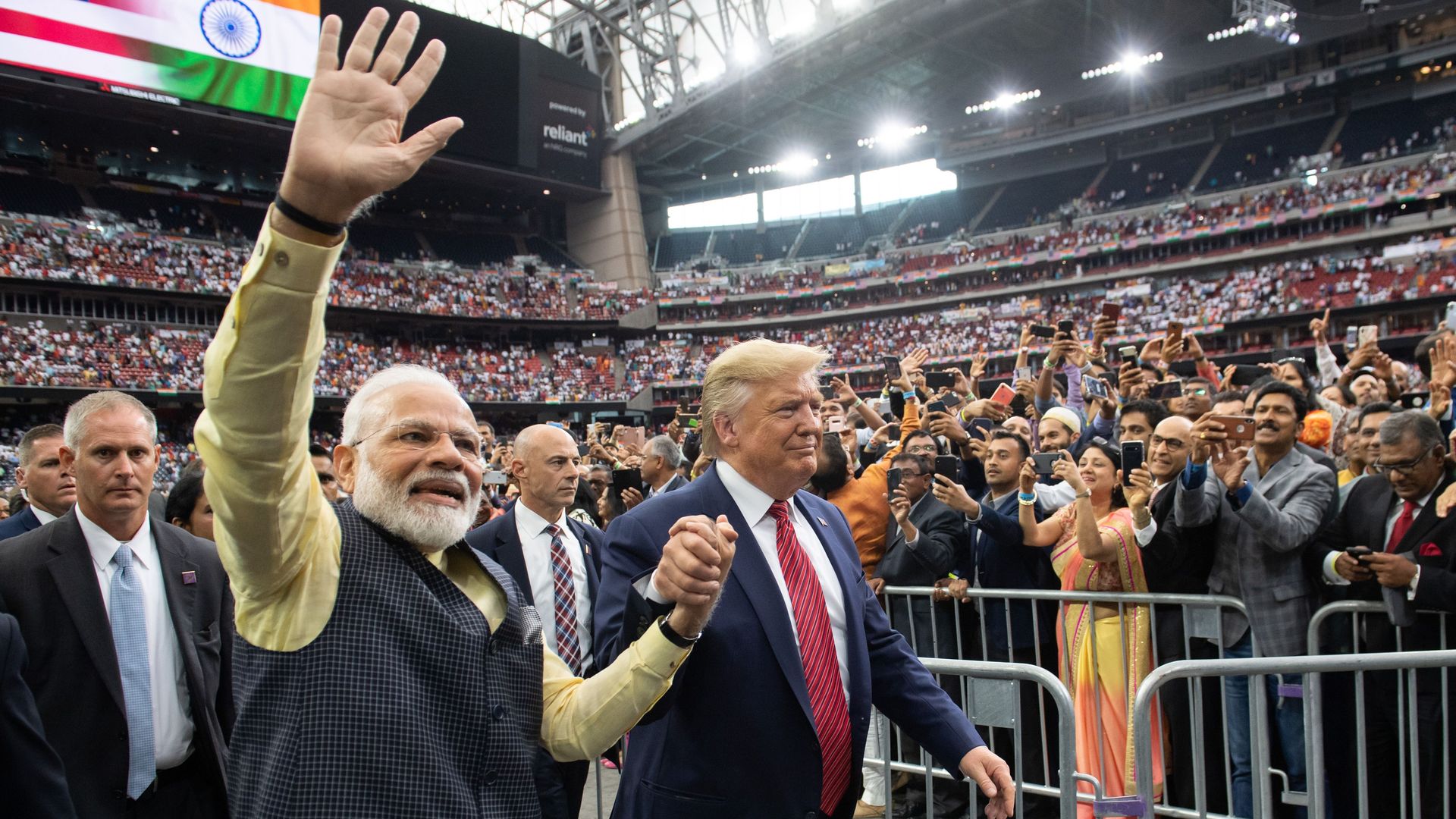President Donald Trump and Indian Prime Minister Narendra Modi attend "Howdy, Modi!" at NRG Stadium in Houston, Texas, September 22