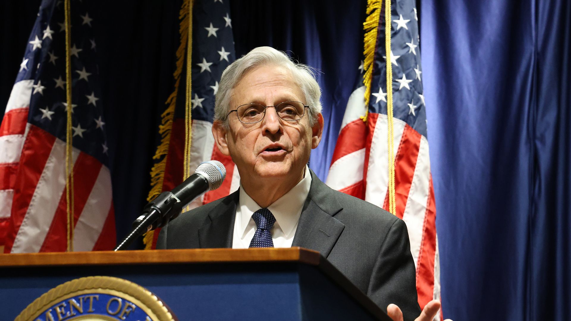 U.S. Attorney General Merrick Garland addresses members of the US Attorney's Office for the Southern District of New York on November 18, 2024 in New York City.