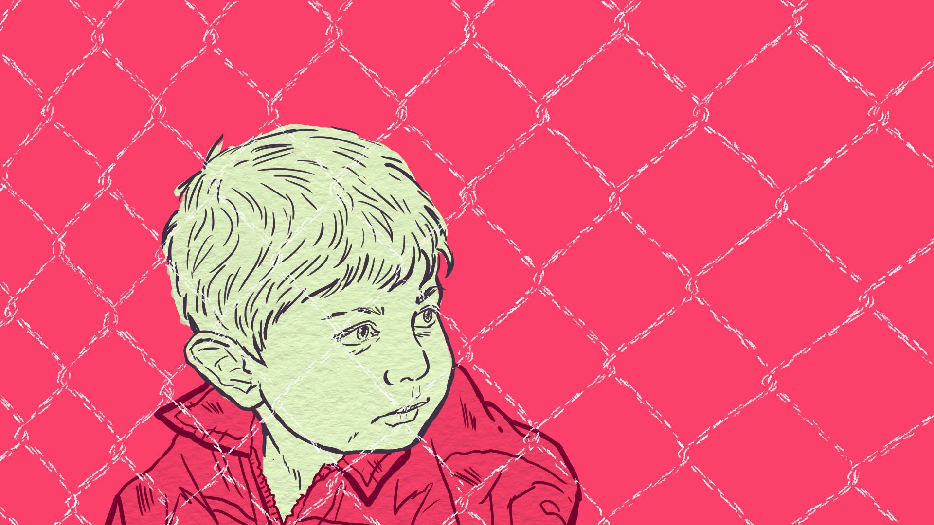 Illustration of a refugee