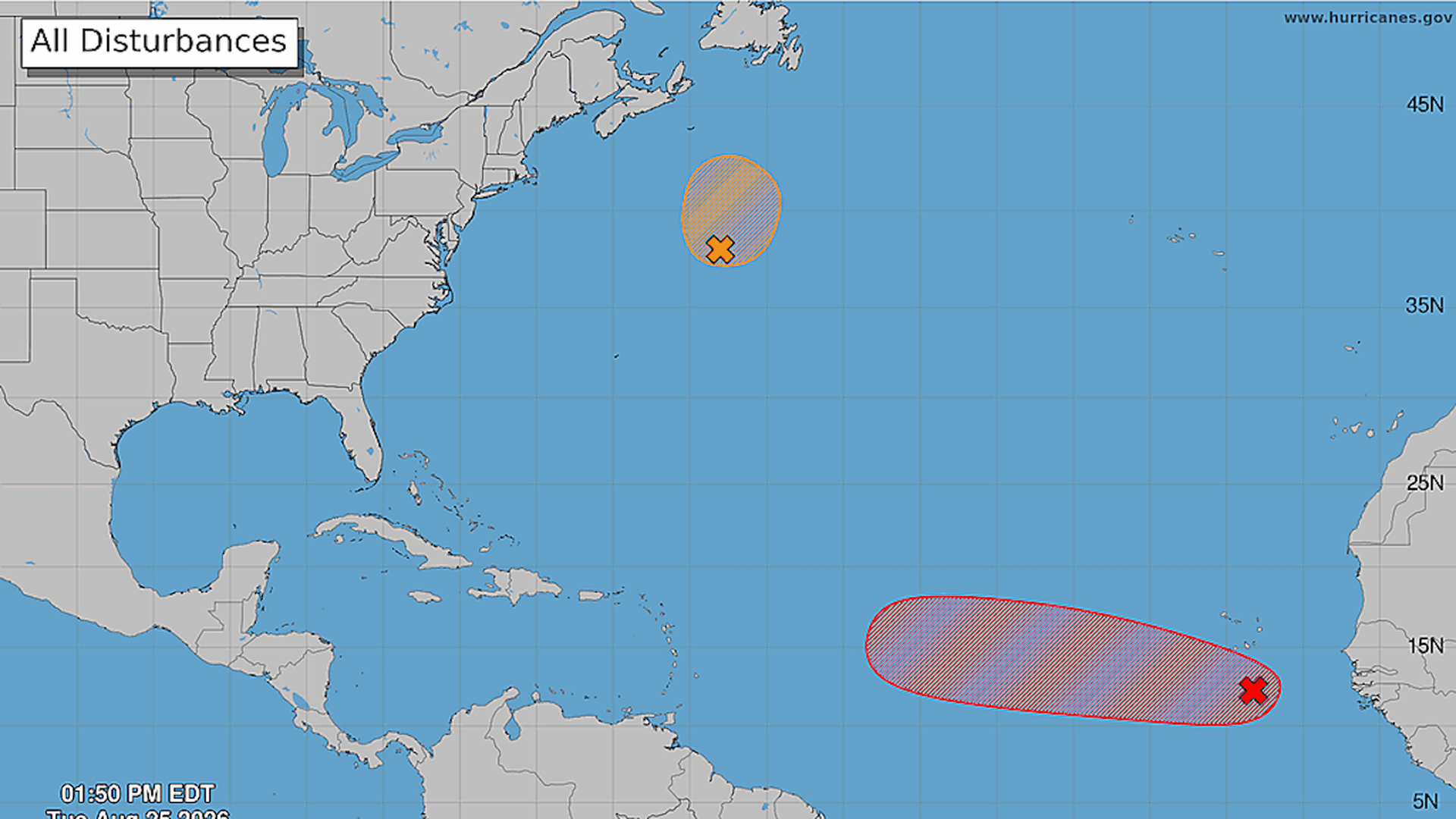 National Hurricane Center's seven-day tropical weather outlook.