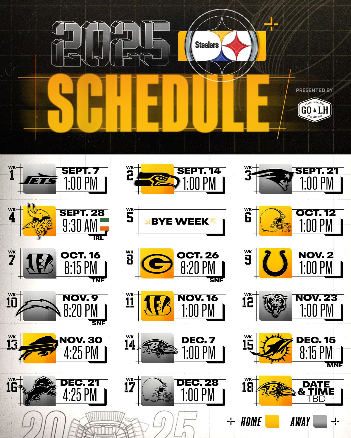 Steelers schedule