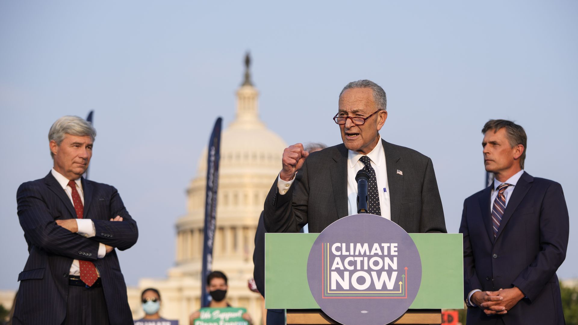 Sens. Martin Heinrich, Sheldon Whitehouse and Chuck Schumer