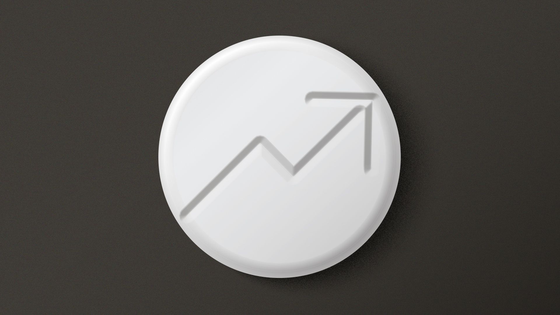 Illustration of the score line on a pill in the shape of an upward arrow instead of straight across.