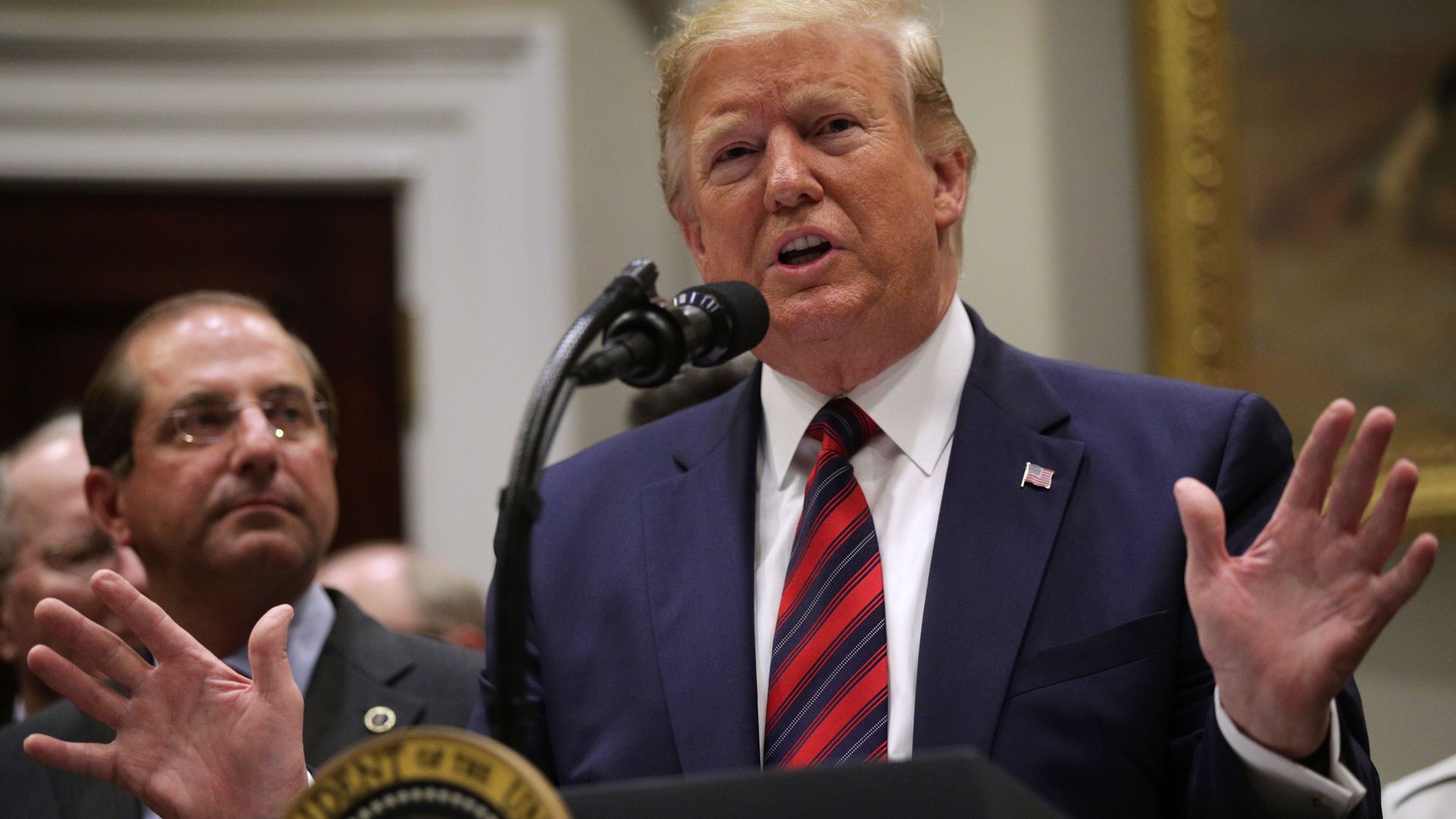 HHS Sec Alex Azar and President Trump