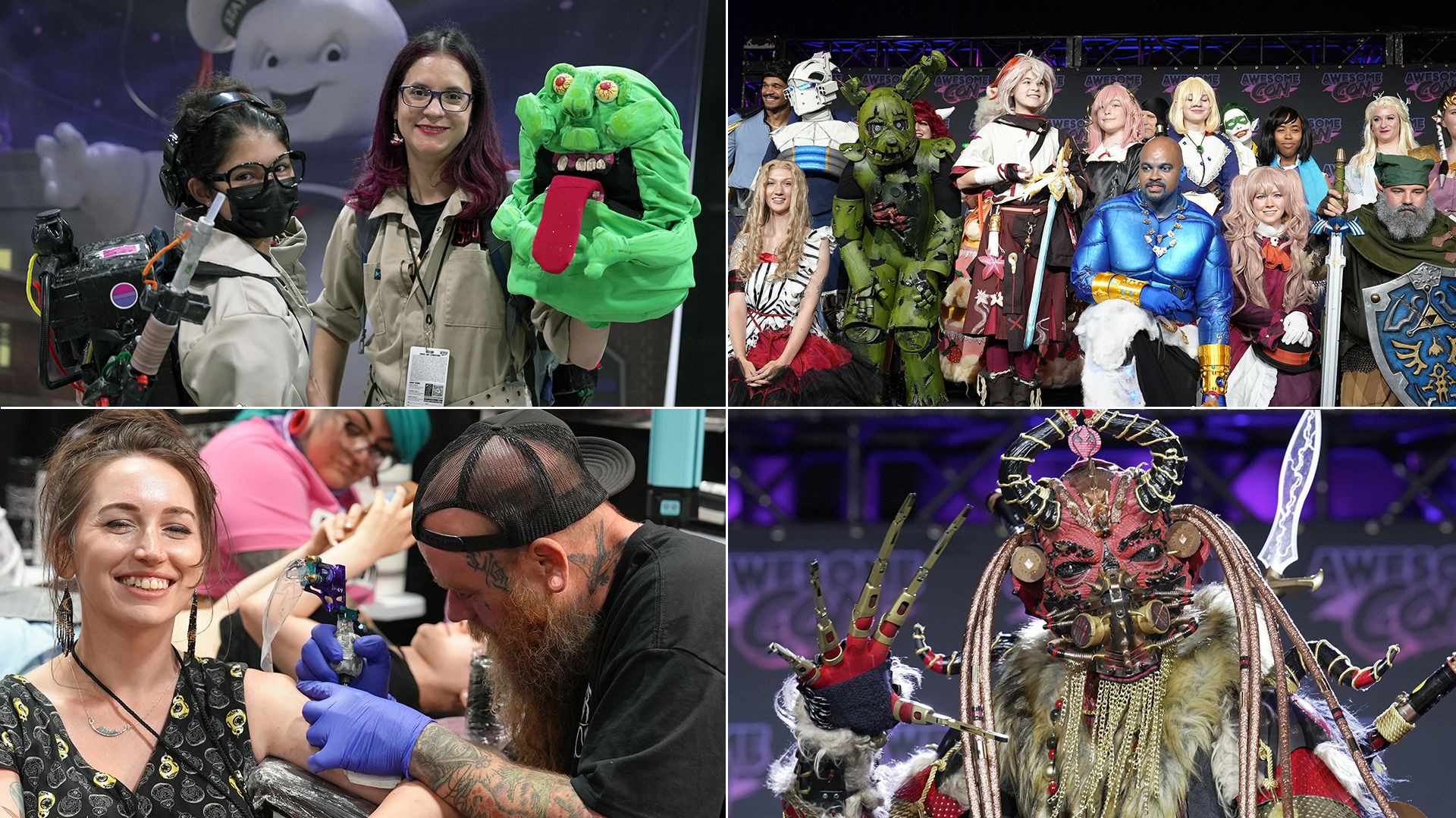 Comic characters during Awesome Con in D.C.