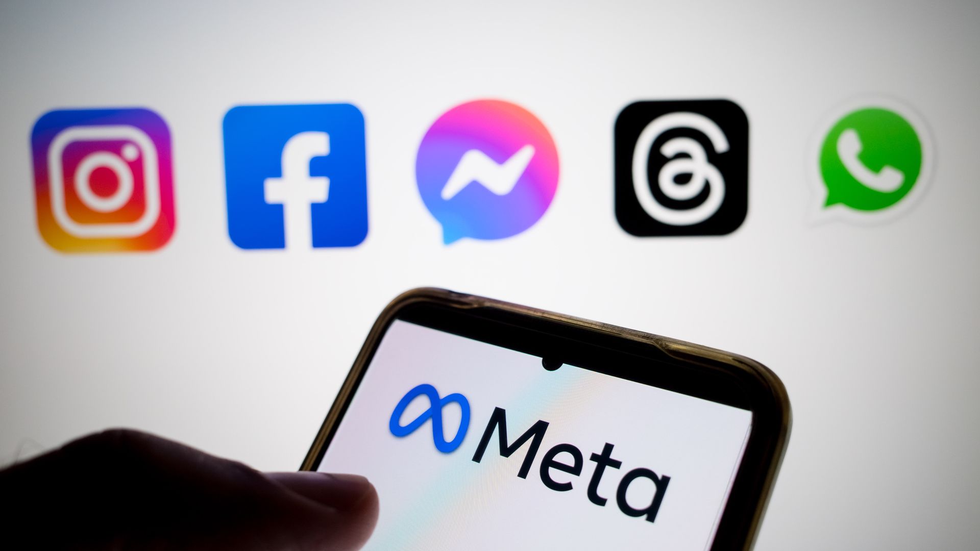 Meta's logos against a white backdrop