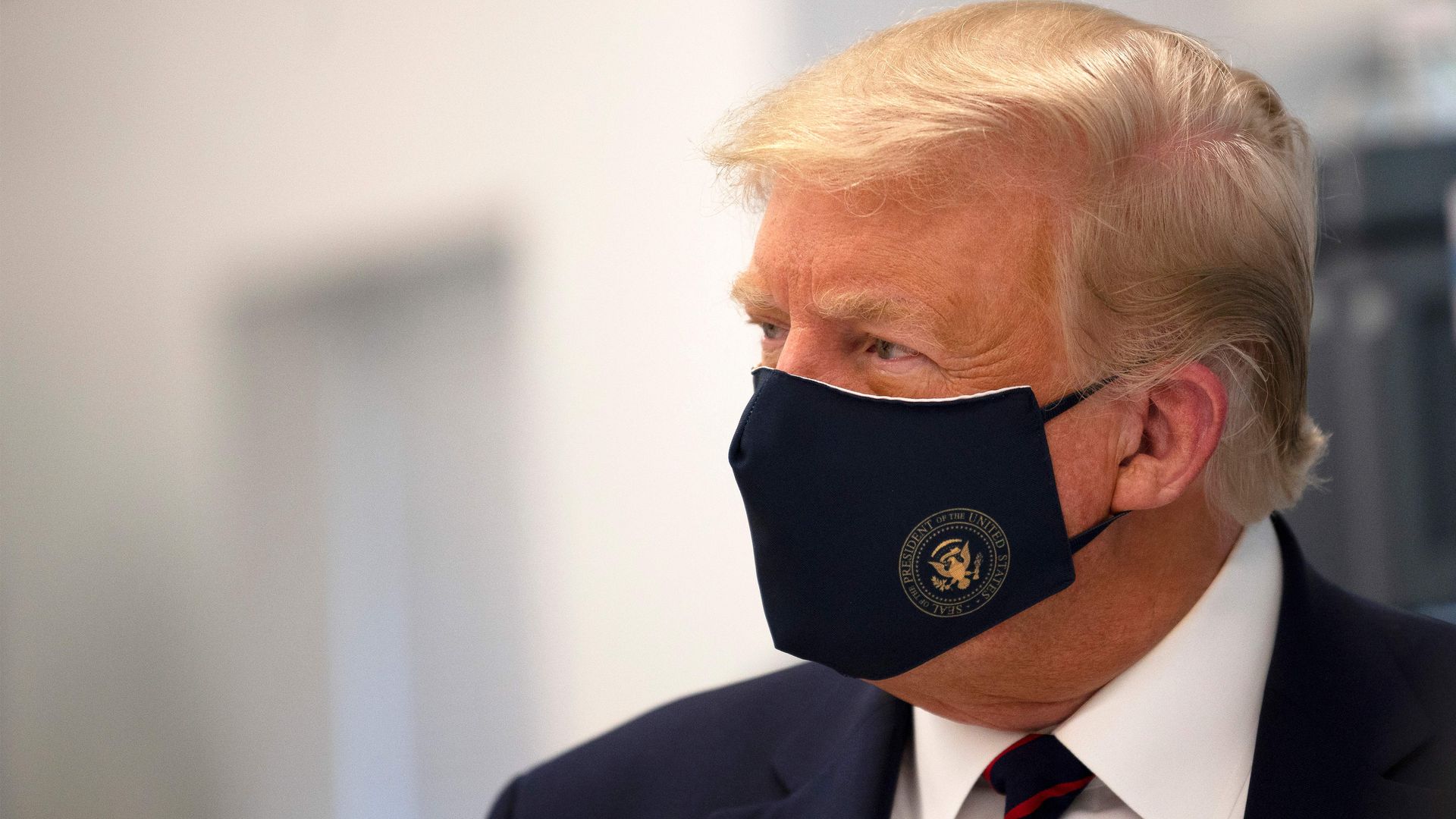 Donald Trump wearing a mask