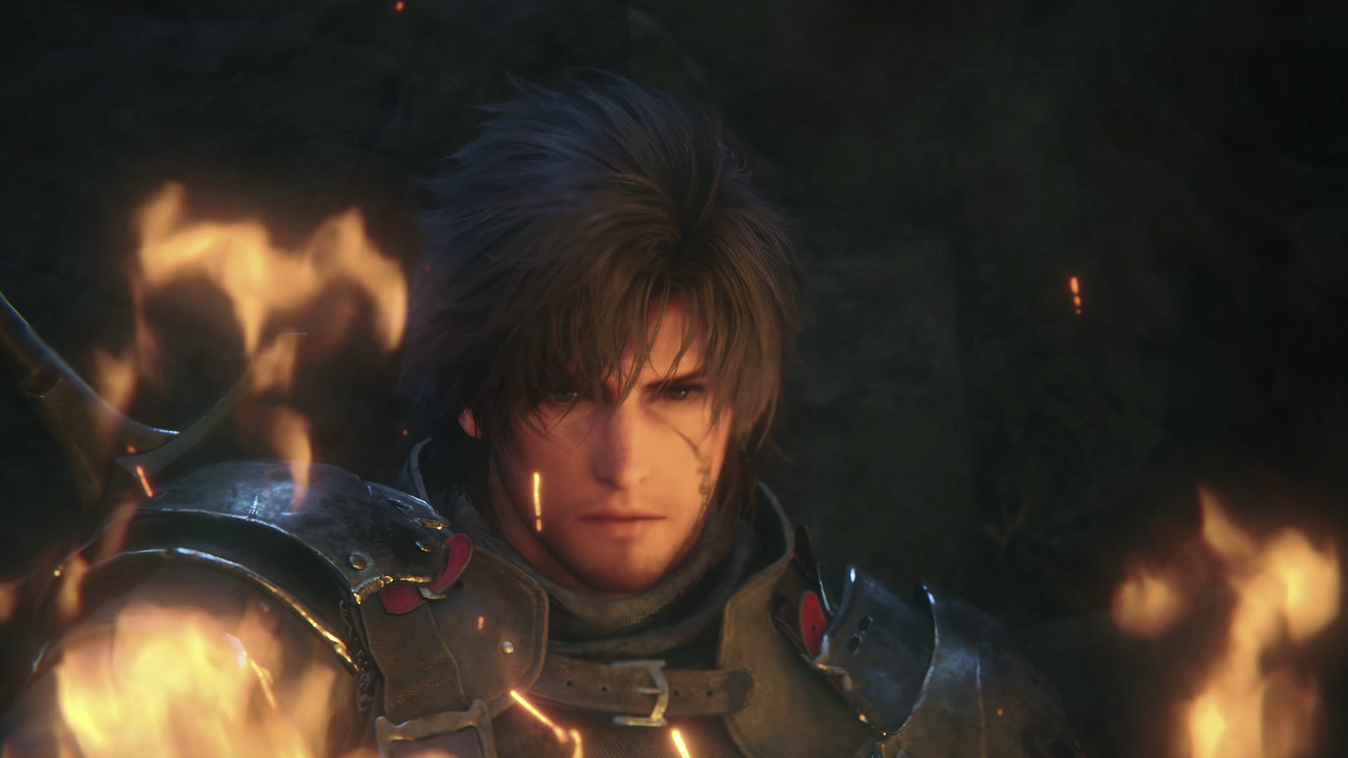 Video game screenshot showing the close-up of a dark-haired man.