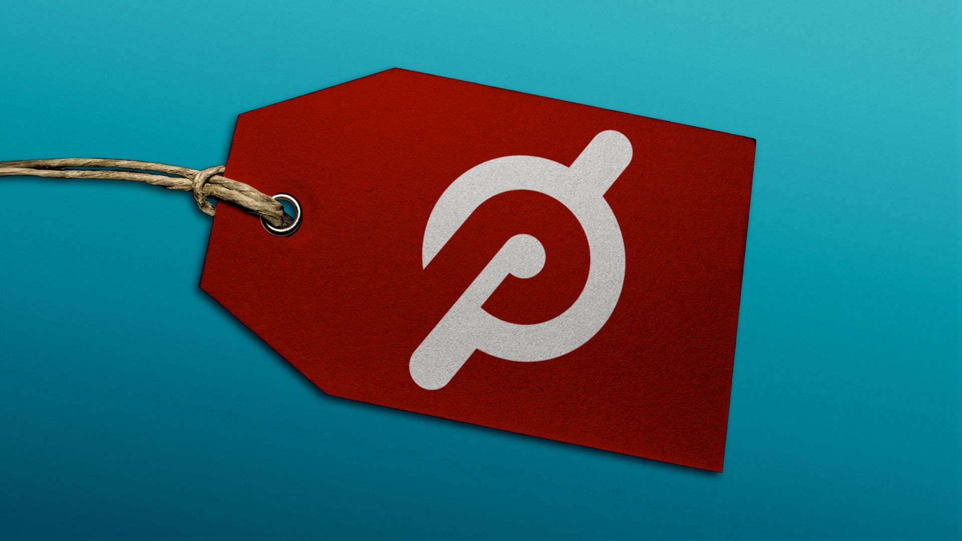 Illustration of the Peloton logo on a price tag.