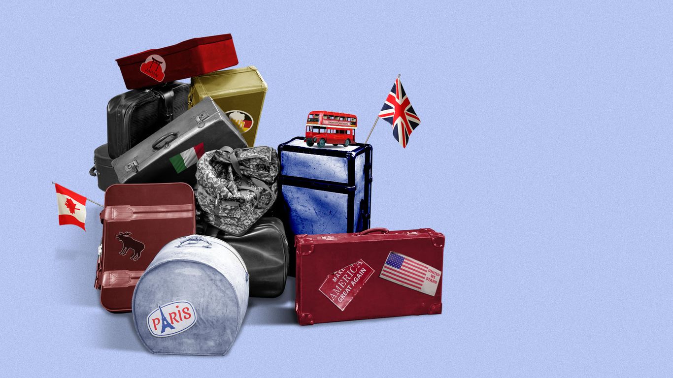 G7 summit Leaders flash baggage en route to Biarritz