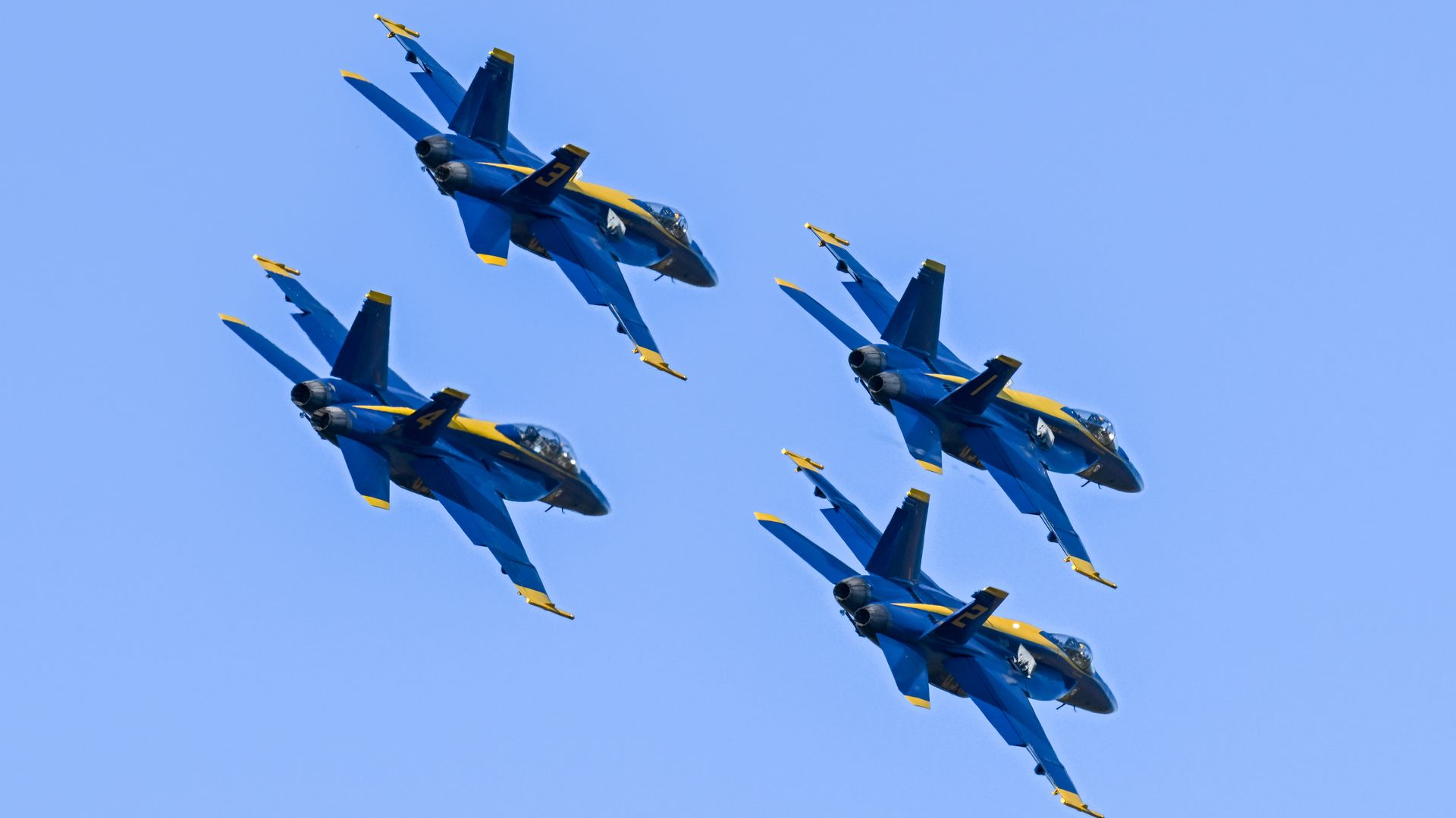Blue Angels fly over San Francisco.